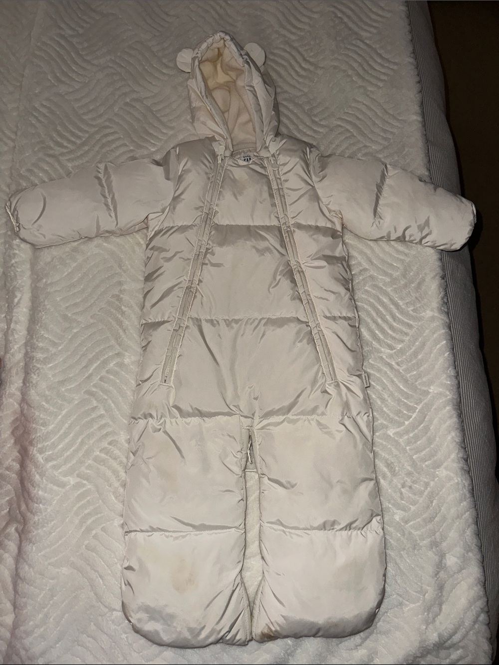 Gap Baby White Puffer One-Piece 6-12M